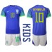 Cheap Brazil Neymar Jr #10 Away Football Kit Children World Cup 2022 Short Sleeve (+ pants)